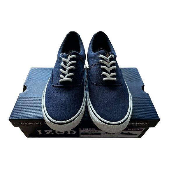 Izod Rangley Men's Lace Up Casual Canvas shoe Memory Foam Navy size 10 - Picture 3 of 9